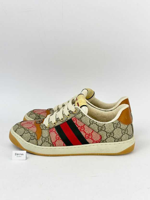 Pre-Owned Gucci Canvas Screener Trainers Size 38.5 (UK 5.5) - Image 3