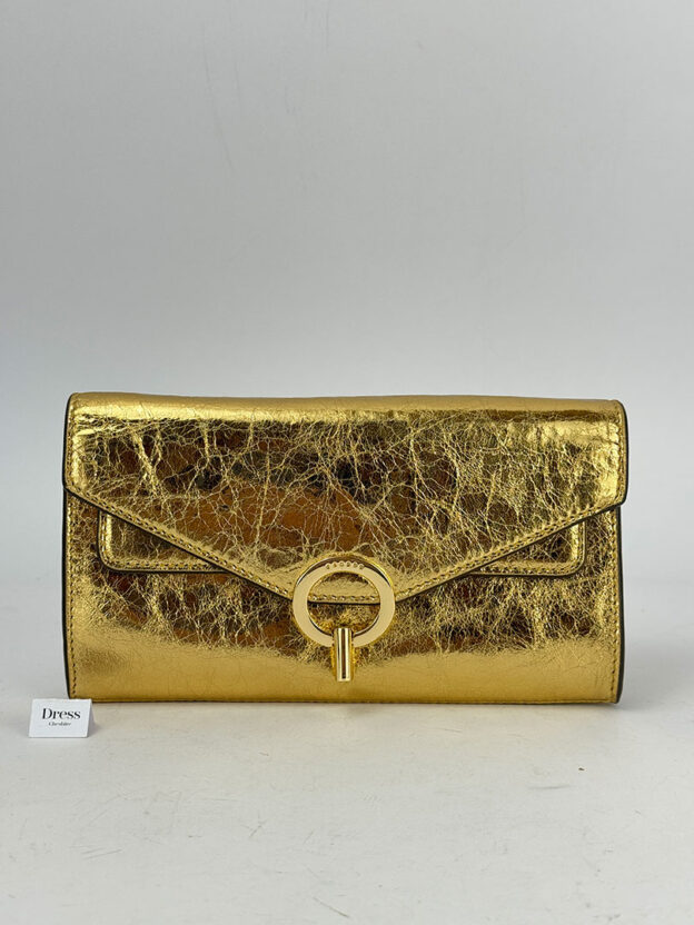 Sandro Metallic Leather Clutch Bag