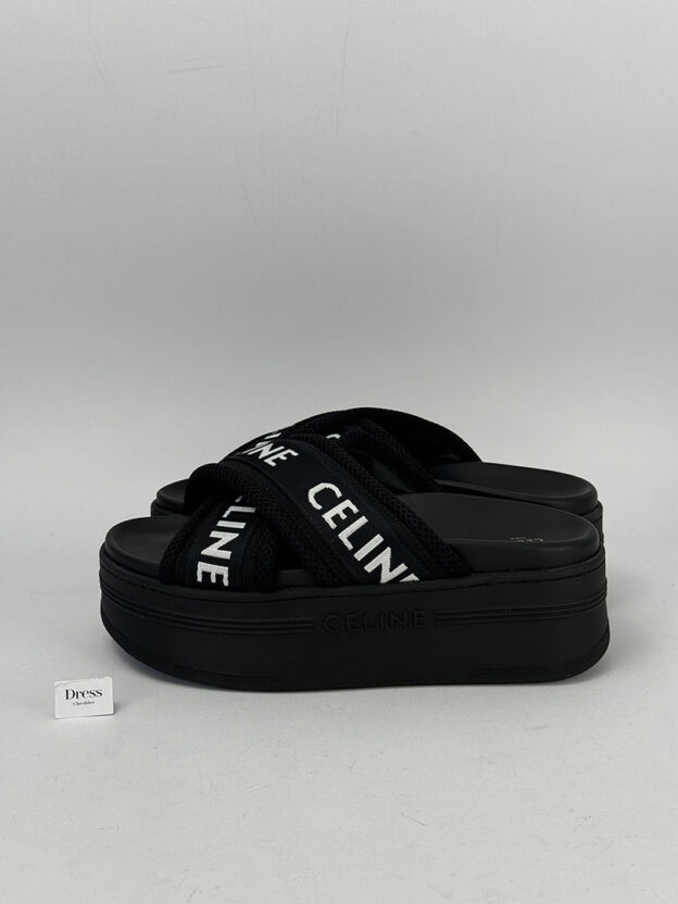 Pre-Owned Celine Block Sliders Size 39 (UK 6) - Image 4