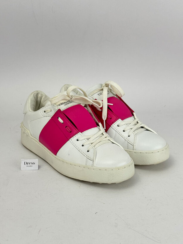 Pre-Owned Valentino Garavani White & Pink Trainers Size 36 (UK 4)