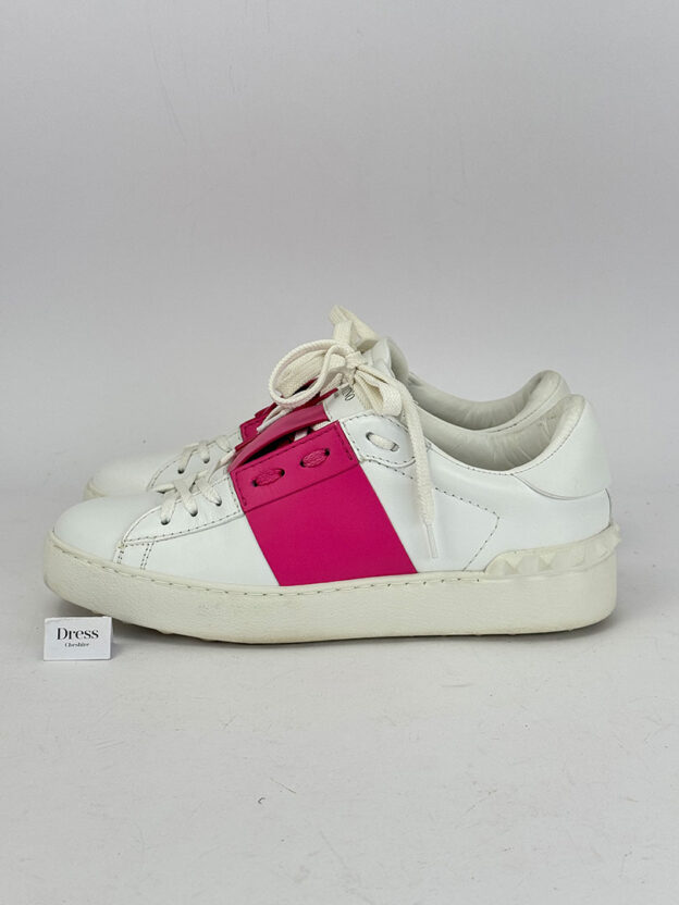 Pre-Owned Valentino Garavani White & Pink Trainers Size 36 (UK 4) - Image 3