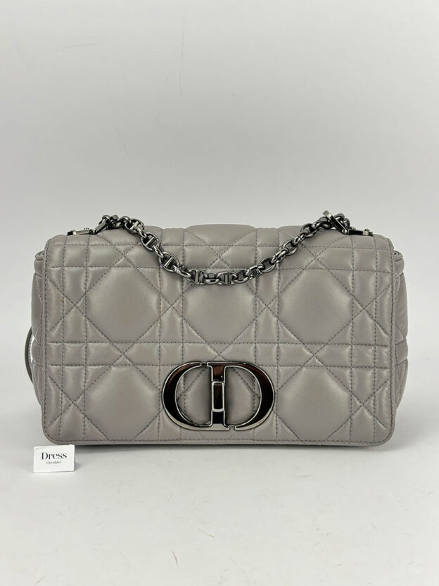 Pre-Owned Christian Dior Medium Caro Grey Bag Boxed