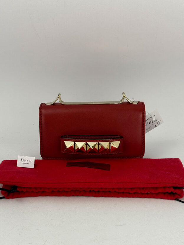 Valentino Vavavoom Red Clutch with Shoulder Strap with Dustbag - Image 7