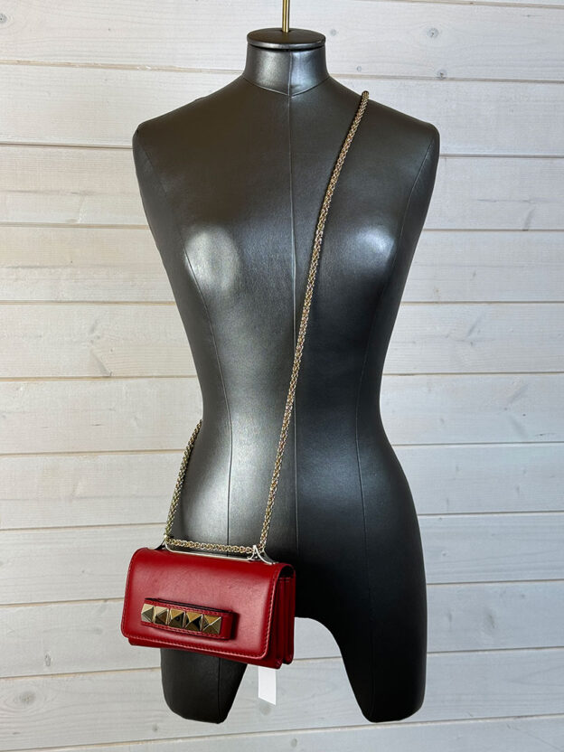 Valentino Vavavoom Red Clutch with Shoulder Strap with Dustbag - Image 6