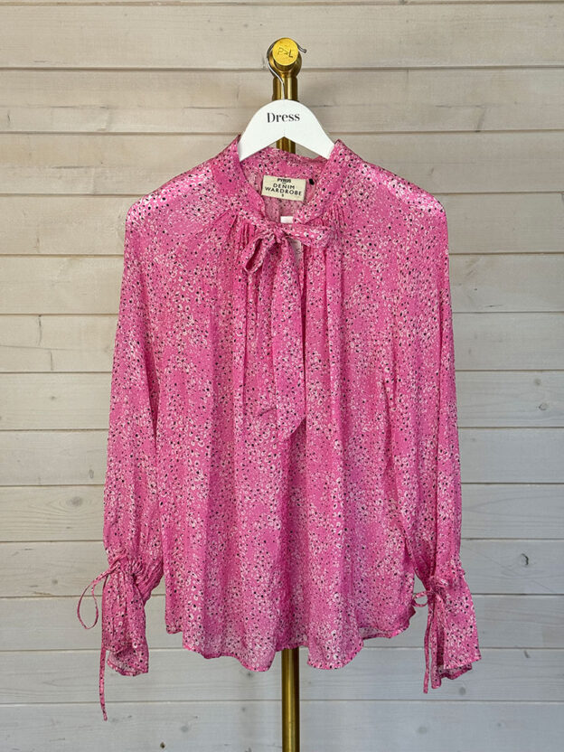 Pre-Owned Pyrus 100% Pink Silk Blouse Size S
