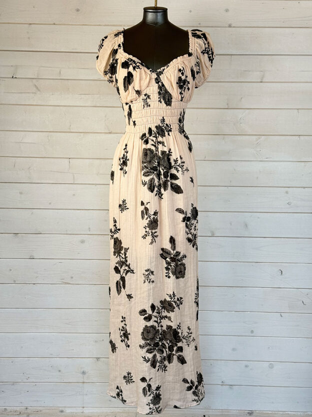 Pre-Owned Free People Peach & Black Floral Dress Size S