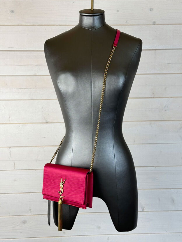 Pre-Owned YSL Pink Small Kate Wallet On Chain - Image 7