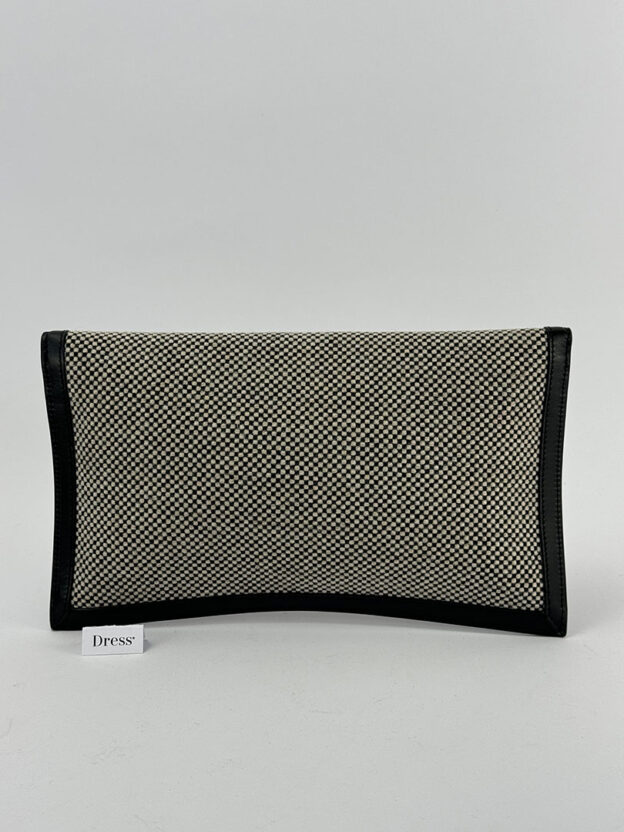 Pre-Owned YSL Uptown Pouch Black & White Clutch Bag - Image 3