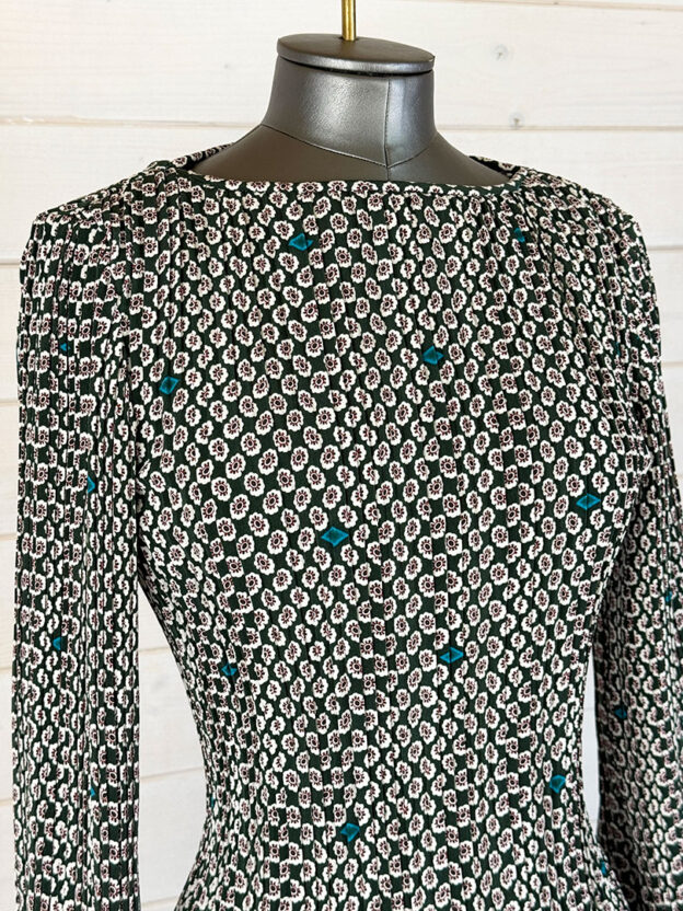 Pre-Owned Maje Forest Green Floral Dress Size 1 (UK 8) - Image 2