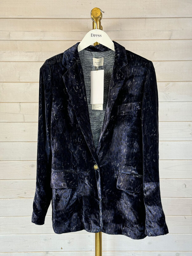 Pre-Owned Primrose Park Navy & Black Velvet Jacket Size XS