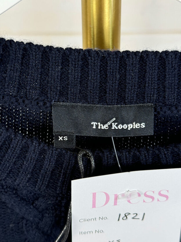 The Kooples Navy Cable Knit Jumper With Zips Size XS - Image 4