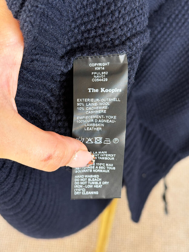 The Kooples Navy Cable Knit Jumper With Zips Size XS - Image 3