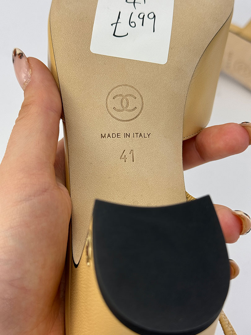 Chanel Beige & Black Slingbacks Size 41 (UK 8) Boxed – Dress