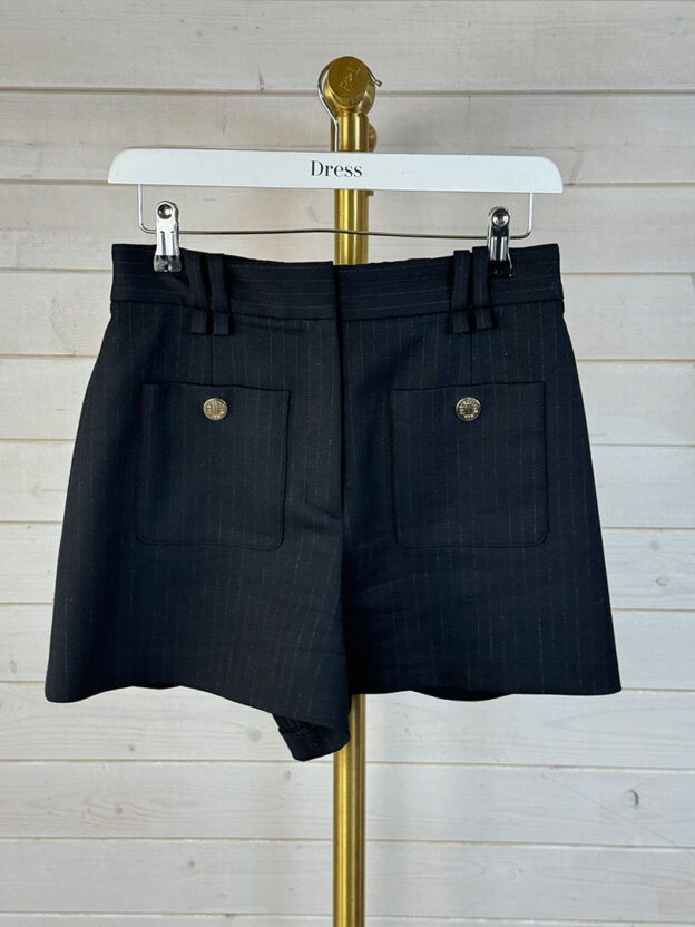 Pre-Owned Maje Black Pinstripe Shorts Size 38 (UK 10)