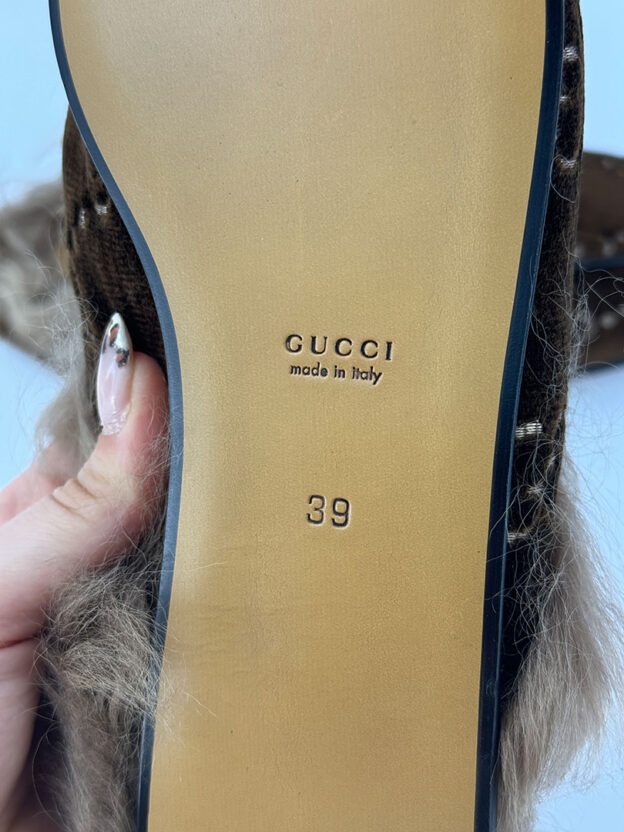 Pre-Owned Gucci Princetown GG Fur Trimmed Loafers Size 39 (UK 6) - Image 6