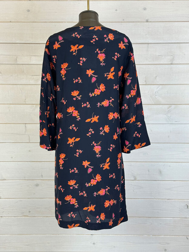 Pre-Owned Day Navy Orange Floral Dress Size 36 (Size 8) - Image 2