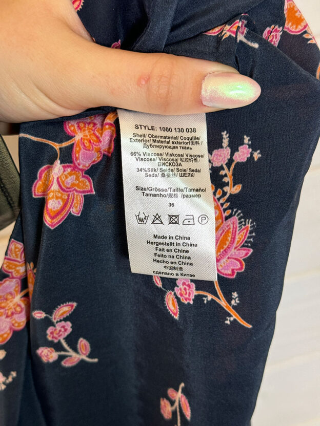 Pre-Owned Day Navy Orange Floral Dress Size 36 (Size 8) - Image 3