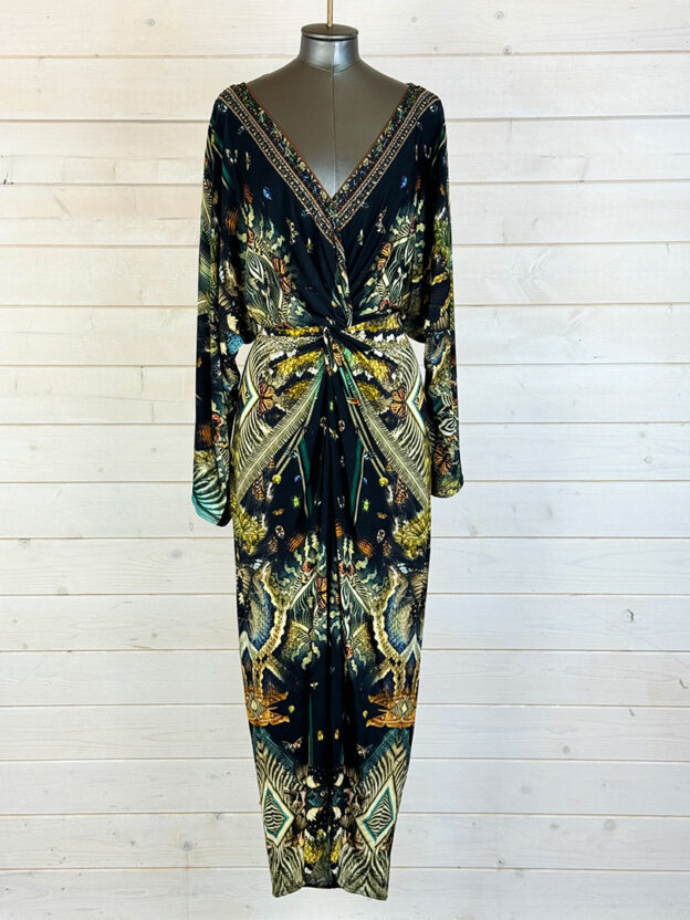 Camilla Butterfly Black Long Dress Size L