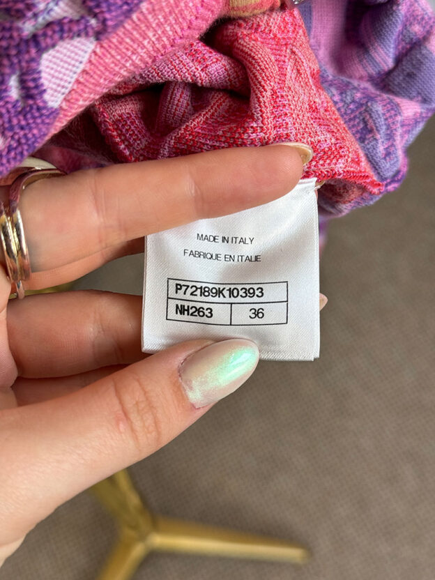 Pre-Owned Chanel Cotton Multi Coloured Bomber Jacket Size 36 (UK 8) - Image 4