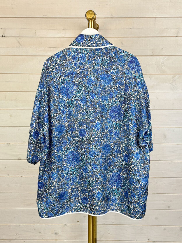 Sandro Blue Paisley 100% Silk Blouse Size 3 (UK 12) - Image 2