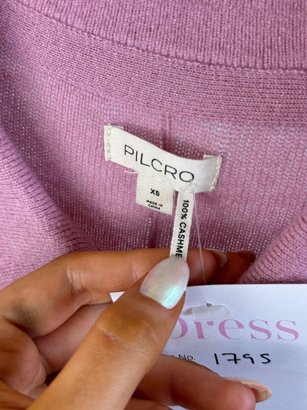 Pre-Owned Pilcro Pink 100% Cashmere Buttoned Jumper Size XS - Image 3