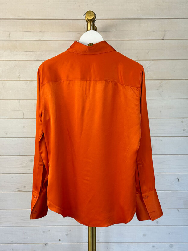 Pre-Owned Zara Orange Satin Shirt Size M - Image 2