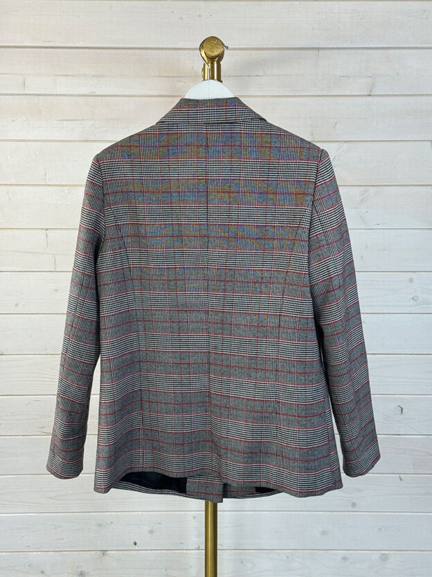 Pre-Owned Hush Black White & Red Checked Jacket Size 8 - Image 2