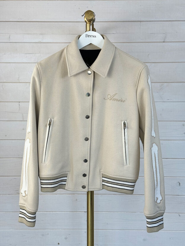 Amiri Beige Bones Bomber Jacket Size L