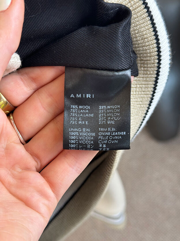 Amiri Beige Bones Bomber Jacket Size L - Image 4