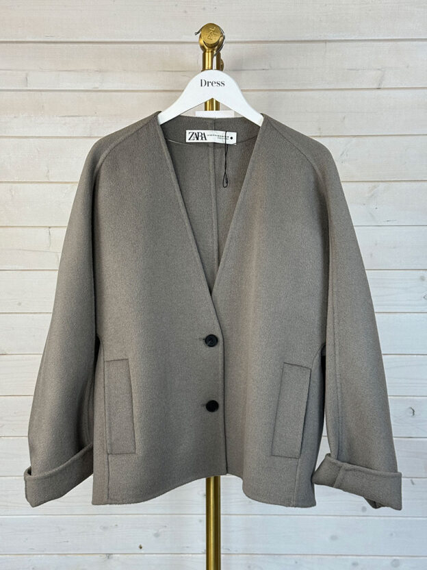 Pre-Owned Zara Grey Wool Coat Size XS-S