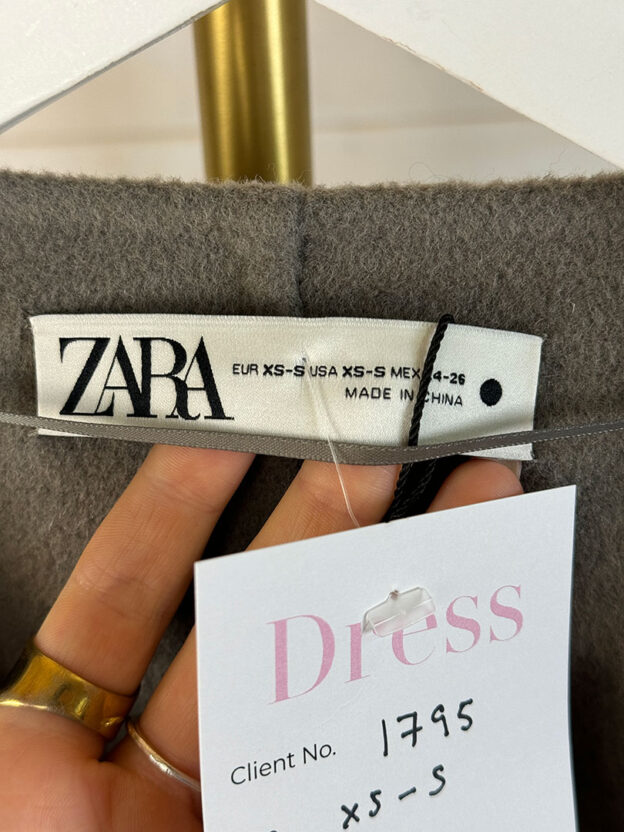 Pre-Owned Zara Grey Wool Coat Size XS-S - Image 3
