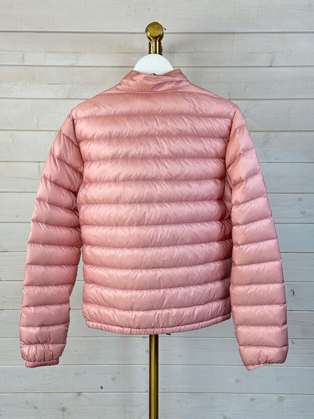 Pre-Owned Moncler Blush Pink Down Jacket with Roll up Bag Size 4 (feels like UK 10-12) - Image 2