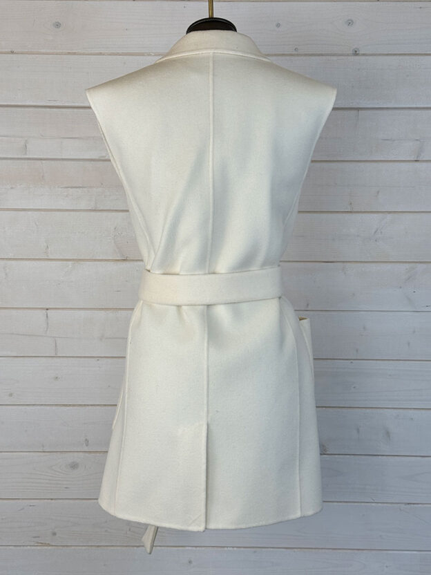 Pre-Owned Pinko Cream Waist Coat with Belt Size 40 (UK 8) - Image 2