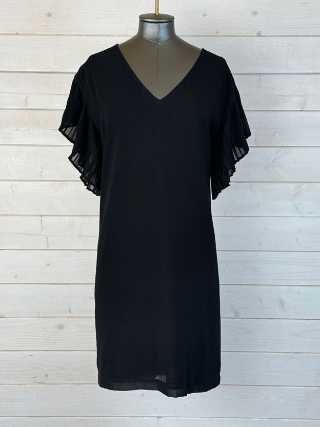 Pre-Owned DKNY Black with Flare Sleeve Dress Size M