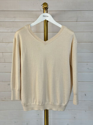 Isabel Marant Ecru Wool & Cotton V Neck Jumper Size 36 (UK 4)