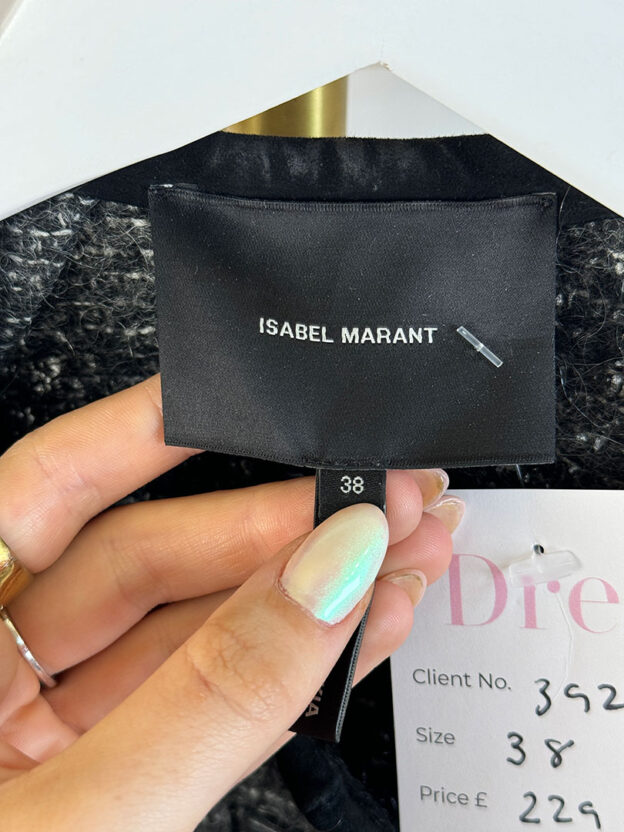 Pre-Owned Isabel Marant Grey & Black Wool Jacket Size 38 (UK 10) - Image 4