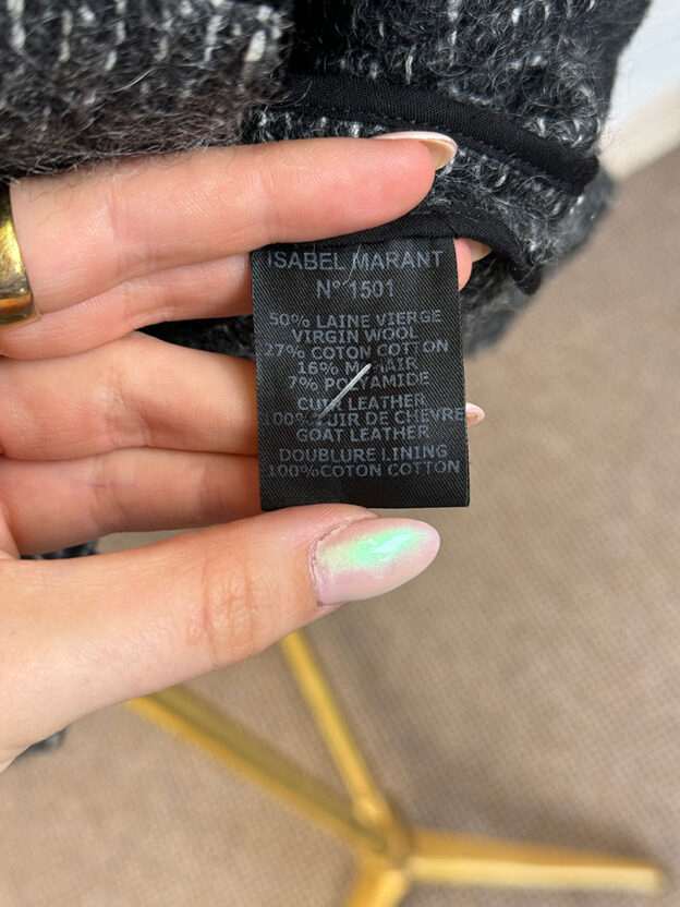 Pre-Owned Isabel Marant Grey & Black Wool Jacket Size 38 (UK 10) - Image 3