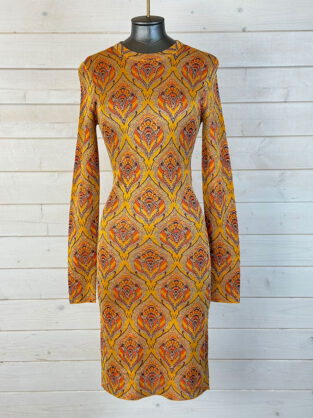 Paco Rabanne Orange & Purple Paisley Knit Dress Size XS