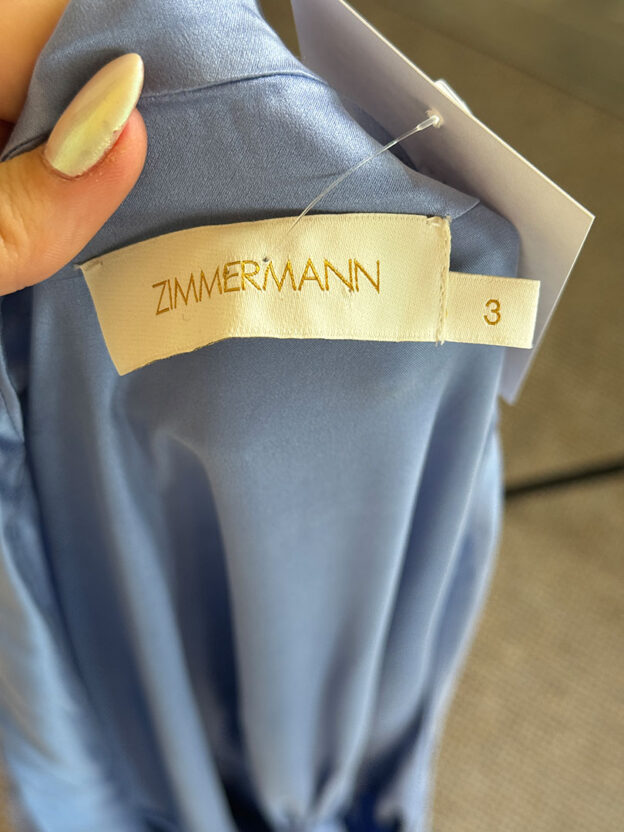 Pre-Owned Zimmermann Cornflower Blue Silk Dress Size 3 (UK 12) - Image 4