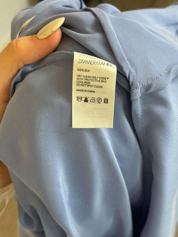 Pre-Owned Zimmermann Cornflower Blue Silk Dress Size 3 (UK 12) - Image 3