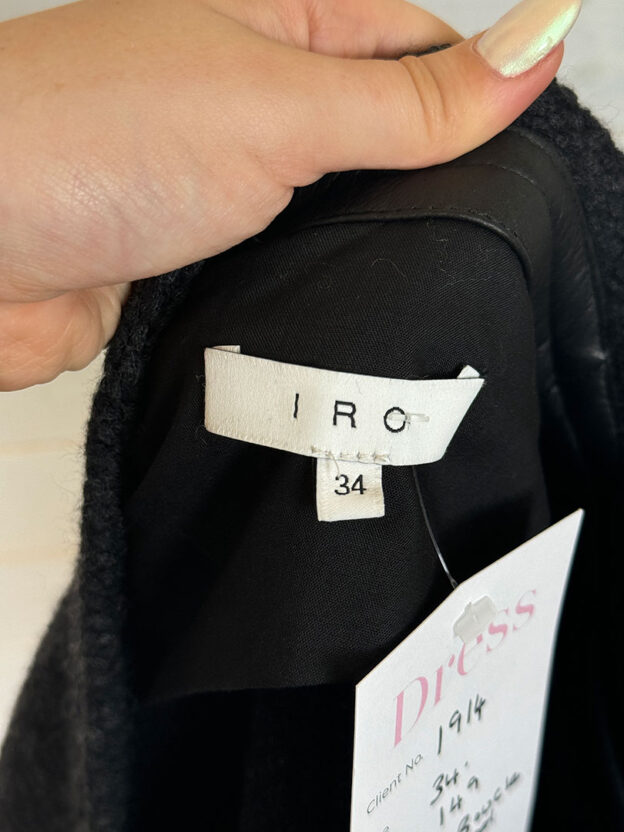 Pre-Owned IRO Boucle With Leather Trim Belted Jacket Size 34 (UK 6) - Image 4
