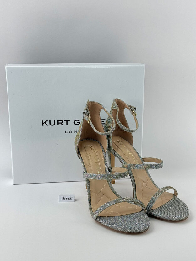 Pre-Owned Kurt Geiger Park Lane Silver Heels Size 39 (UK 6) - Image 7