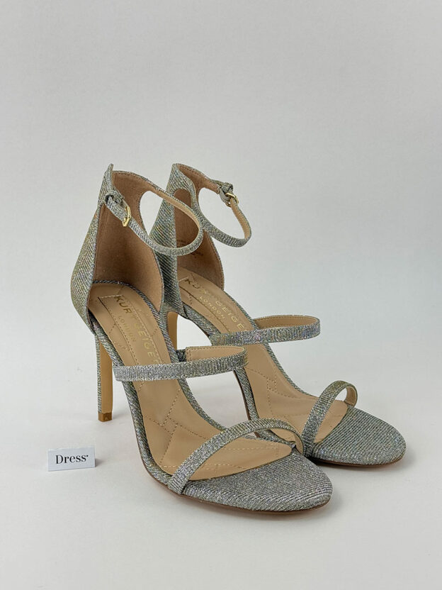 Pre-Owned Kurt Geiger Park Lane Silver Heels Size 39 (UK 6)