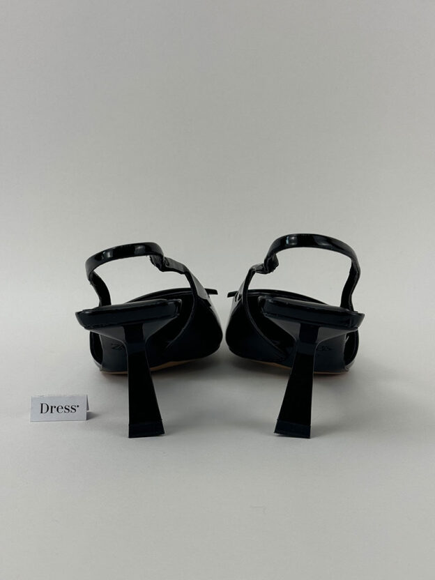 Zara Black Patent Slingback Kitten Heel Size 37 (UK 4) - Image 4