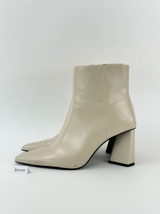 Zara Off White Block Heel Ankle Boots Size 36 (UK 3) - Image 3