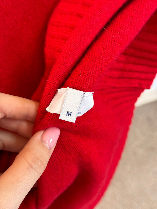 Pre-Owned Winser London 100% Cashmere Red Jumper Size M - Image 4