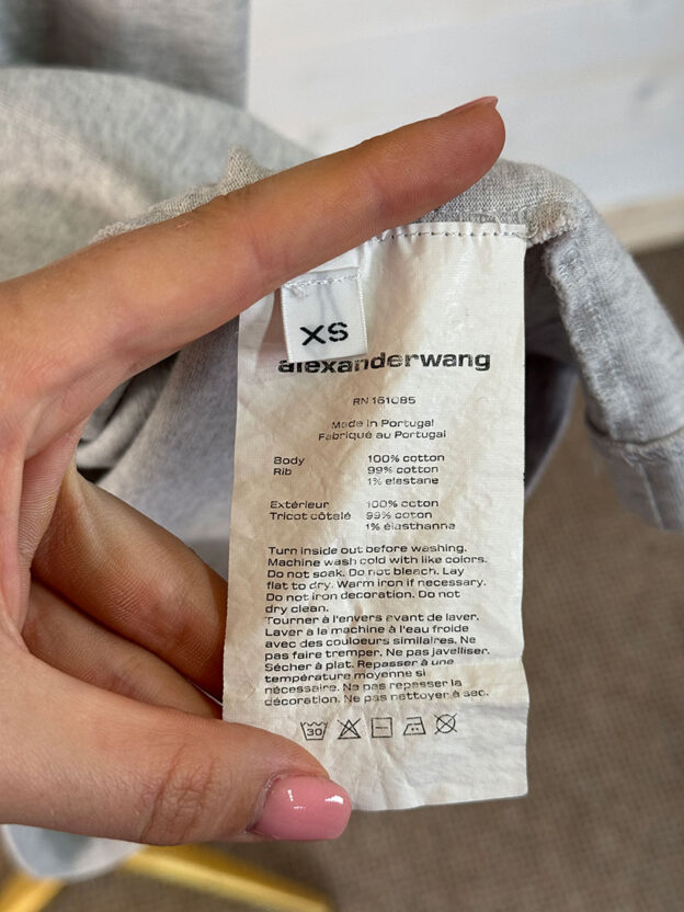 Pre-Owned Alexander Wang Oversized Grey NY Graphic T-Shirt Size XS - Image 3