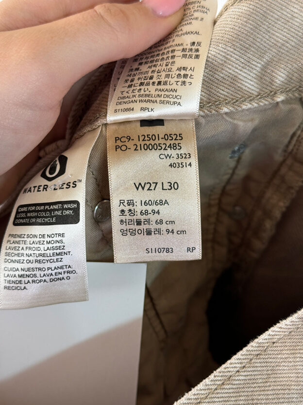 Pre-Owned Levi 501 Stone Jeans W27 L30 - Image 3