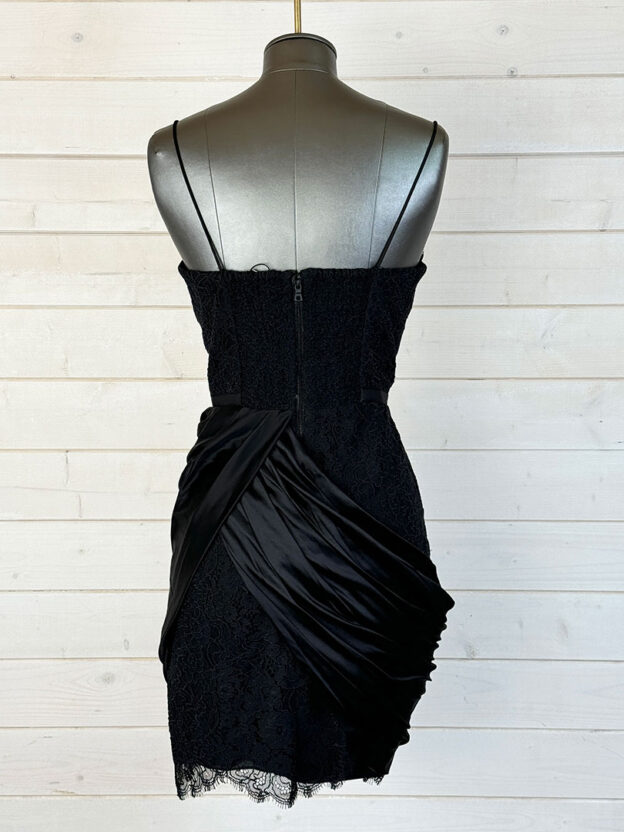 Pre-Owned Alice & Olivia Black Corset lace & Silk Dress Size 8 - Image 2