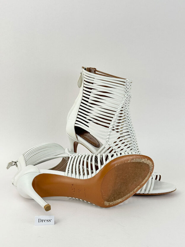 Alaia White Leather Strap Sandals Size 40 (UK 7) - Image 5